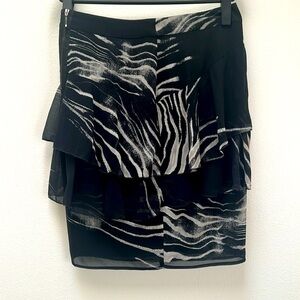 Zara animal zebra print chiffon skirt NWOT